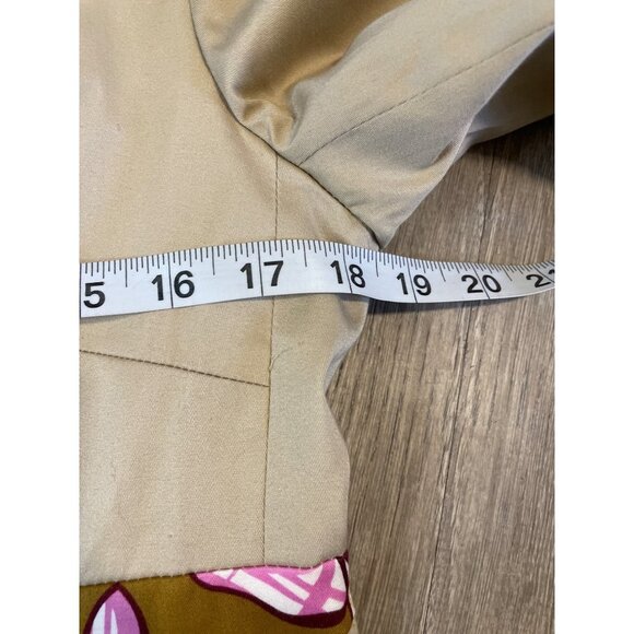 Harve Benard Khaki Buttoned Safari Colorful Detail Jacket Sz 8 - Picture 8 of 10